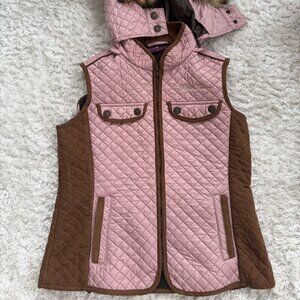Piel de Toro Quilted Pink & Brown Faux Fur Vest – XS